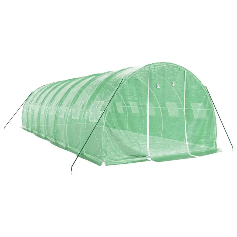 Šiltnamis su plieno rėmu, žalios spalvos, 8x3x2m, 24m²