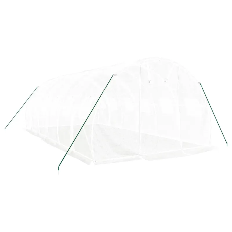 Šiltnamis su plieno rėmu, baltos spalvos, 6x3x2m, 18m²