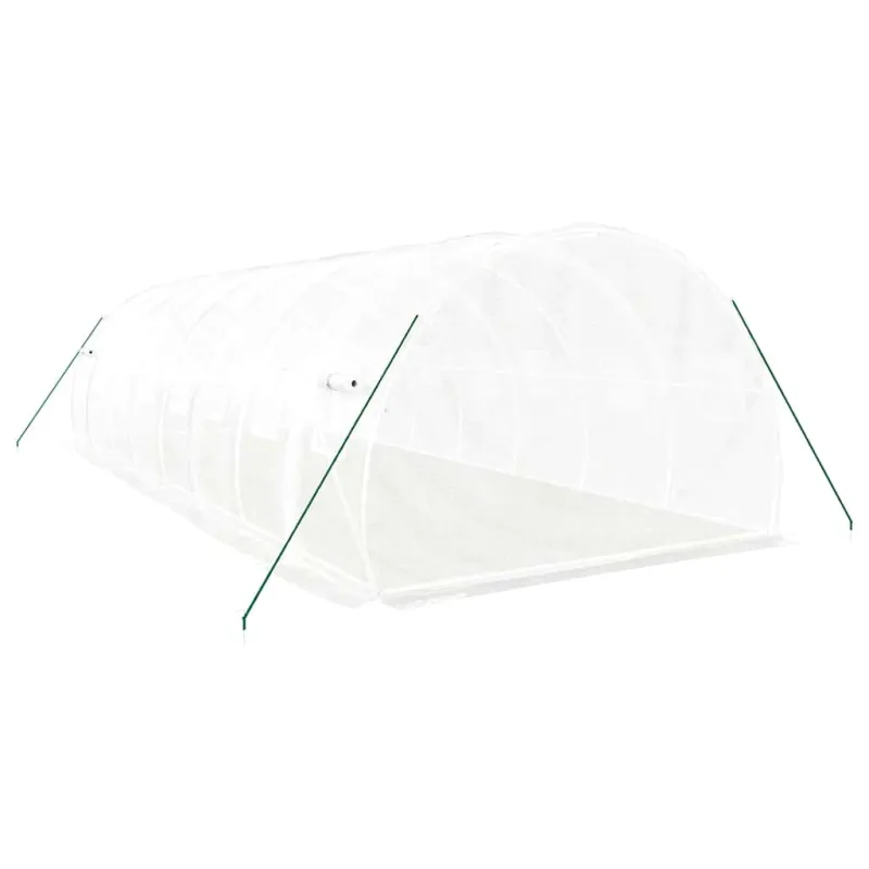 Šiltnamis su plieno rėmu, baltos spalvos, 8x3x2m, 24m²