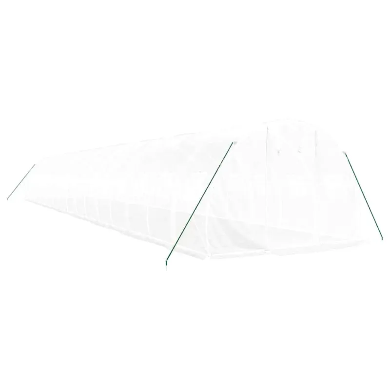 Šiltnamis su plieno rėmu, baltos spalvos, 16x3x2m, 48m²