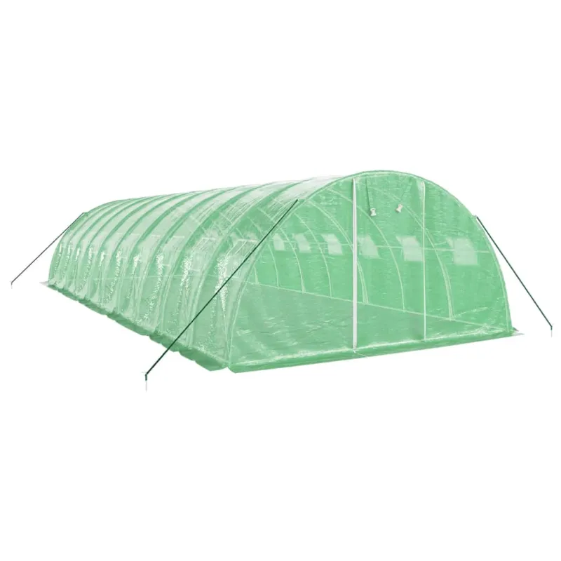 Šiltnamis su plieno rėmu, žalios spalvos, 10x4x2m, 40m²