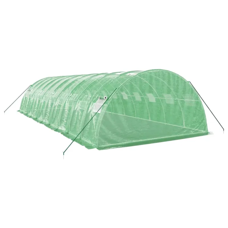 Šiltnamis su plieno rėmu, žalios spalvos, 10x4x2m, 40m²