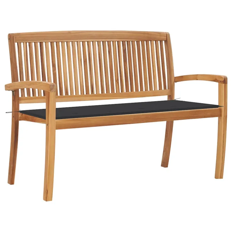 Sudedamas sodo suoliukas su pagalvėle, 128,5cm, tikmedis