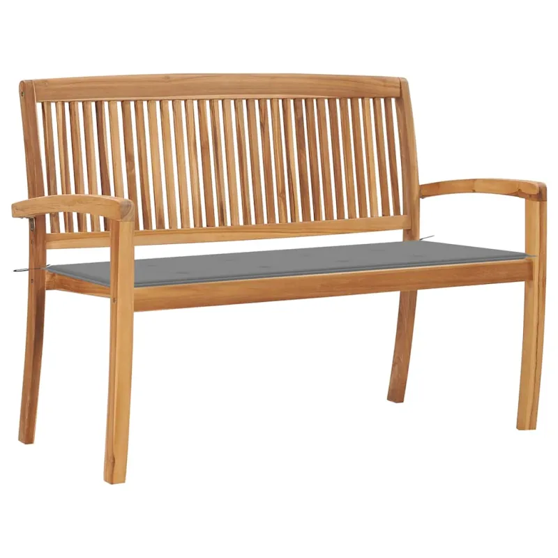 Sudedamas sodo suoliukas su pagalvėle, 128,5cm, tikmedis