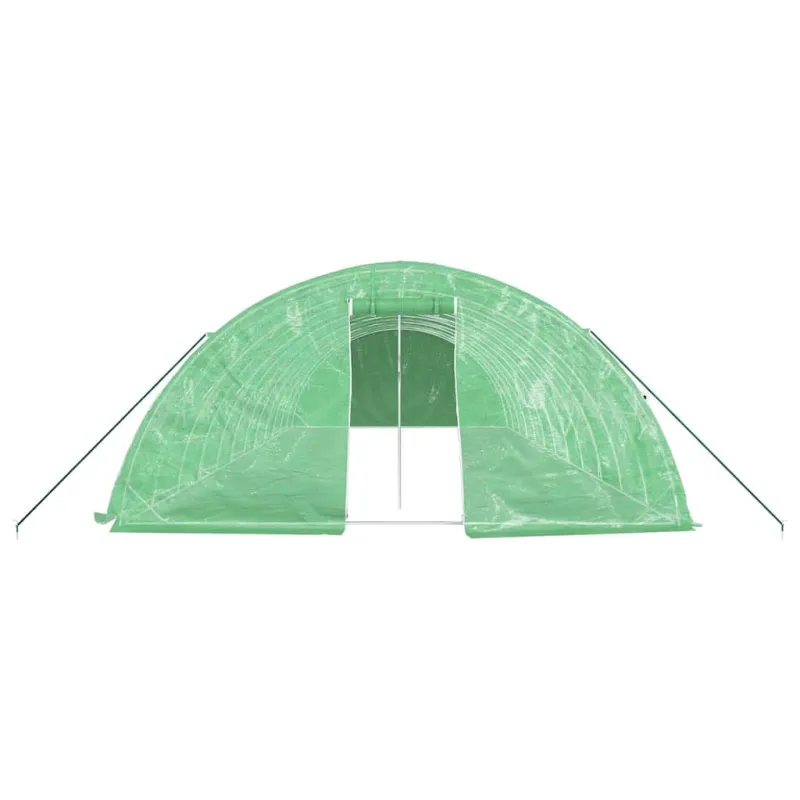 Šiltnamis su plieno rėmu, žalios spalvos, 12x5x2,3m, 60m²