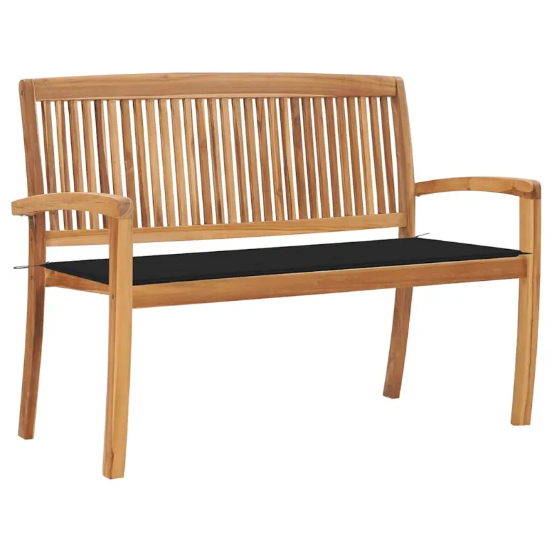 Sudedamas sodo suoliukas su pagalvėle, 128,5cm, tikmedis