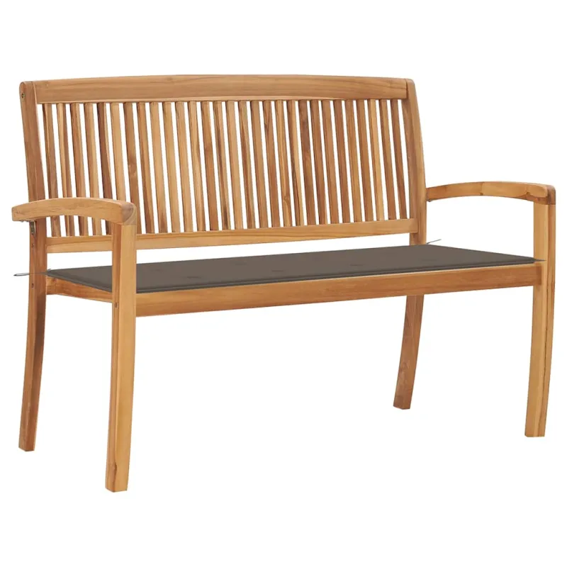 Sudedamas sodo suoliukas su pagalvėle, 128,5cm, tikmedis