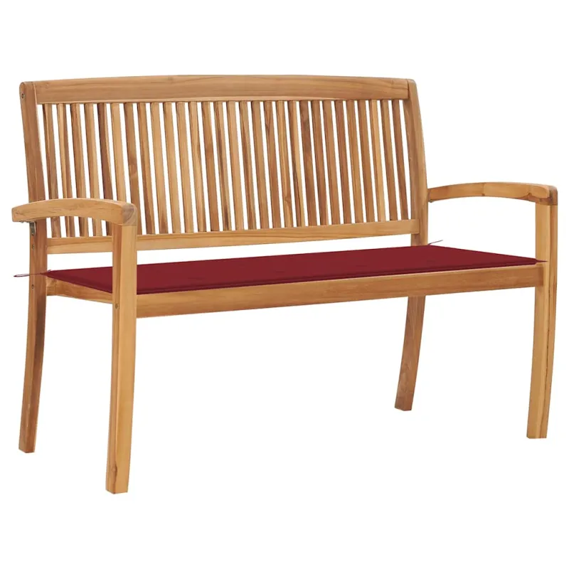 Sudedamas sodo suoliukas su pagalvėle, 128,5cm, tikmedis