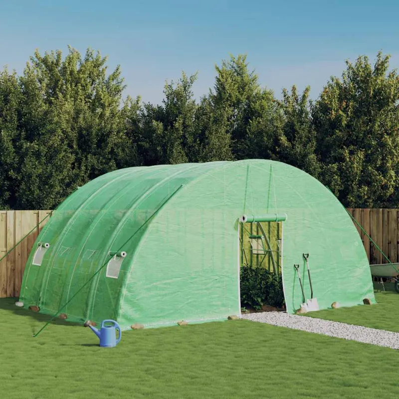 Šiltnamis su plieniniu rėmu, žalias, 24 m², 6x4x2,85 m