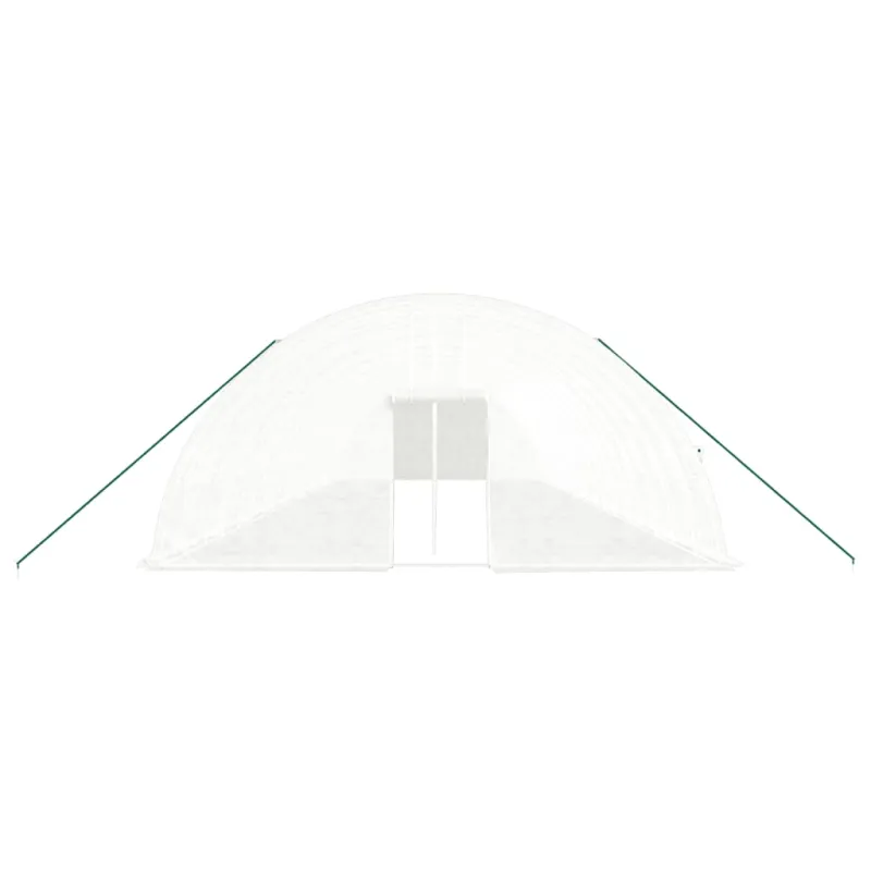 Šiltnamis su plieno rėmu, baltos spalvos, 18x6x2,85m, 108m²