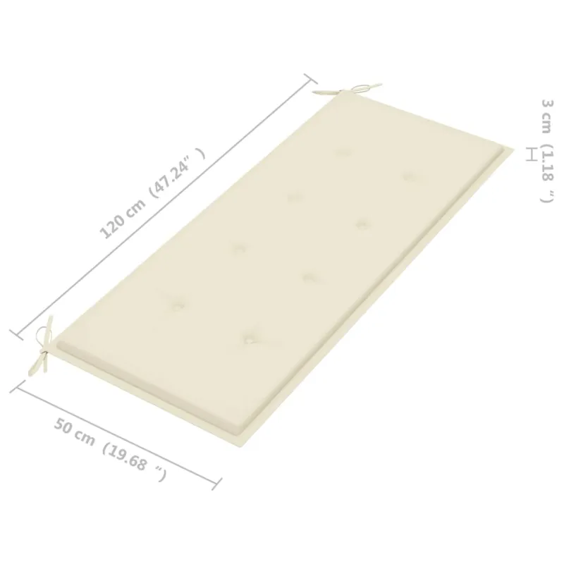 Sodo suoliukas su pagalvėle, 120cm, akacijos medienos masyvas