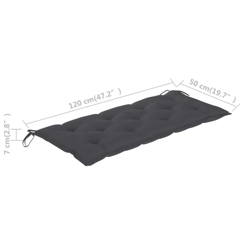 Sodo suoliukas su pagalvėle, 120cm, akacijos medienos masyvas