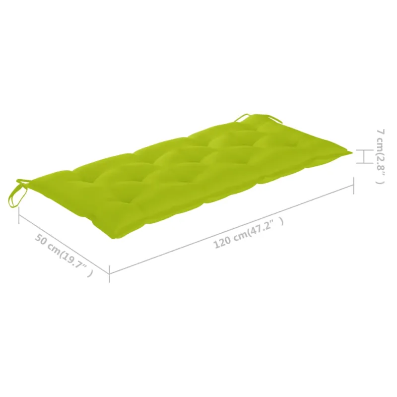 Sodo suoliukas su pagalvėle, 120cm, akacijos medienos masyvas