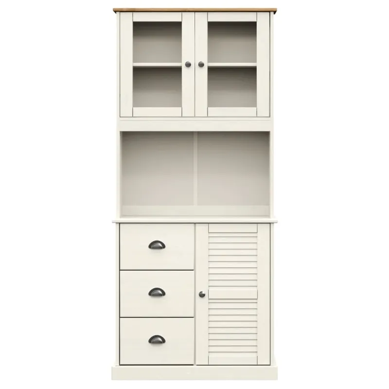 Komoda VIGO, balta, 78x40x175cm, pušies medienos masyvas