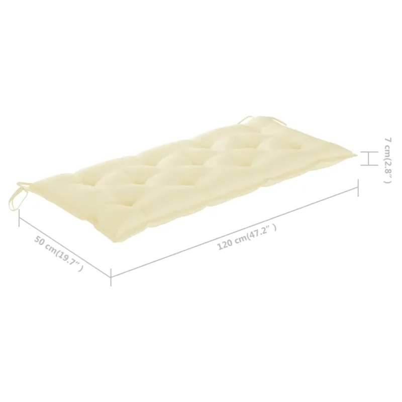 Sulankstomas sodo suoliukas su pagalvėle, 118cm, bambukas