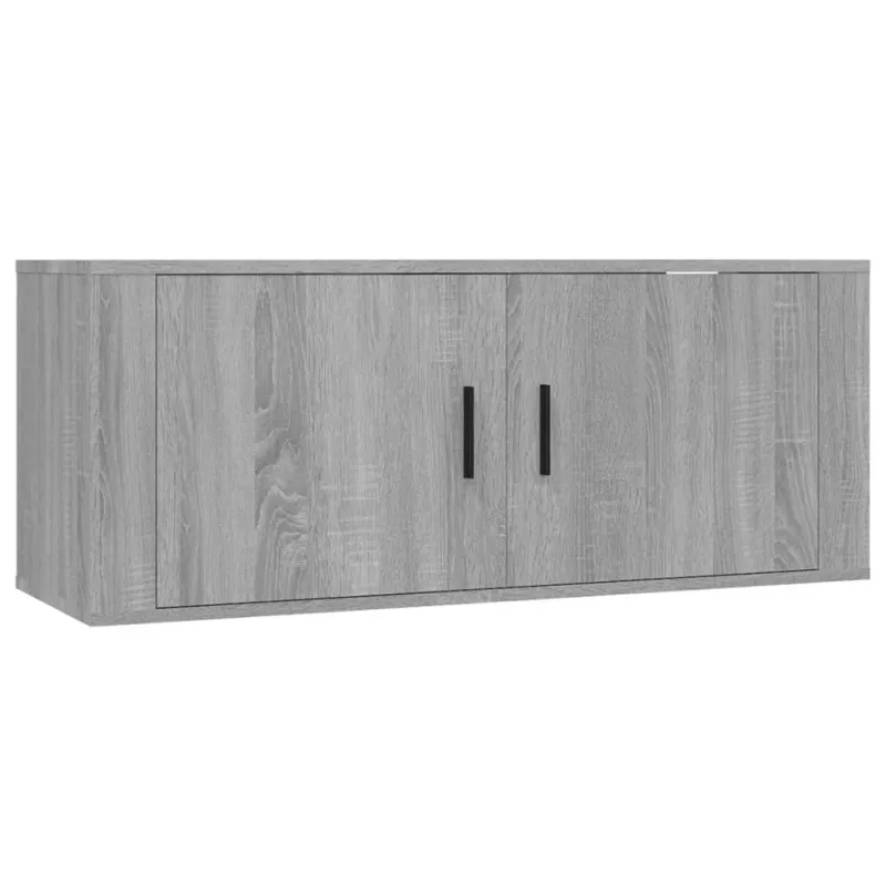 Sieninės TV spintelės, 2vnt., pilkos ąžuolo, 100x34,5x40cm