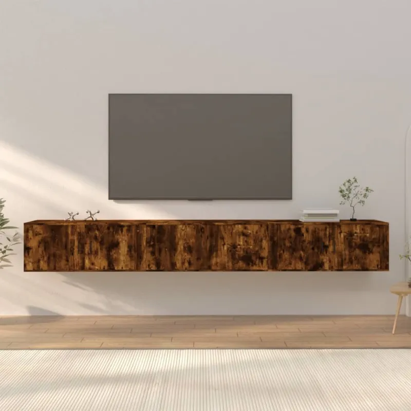 Sieninės TV spintelės, 3vnt., dūminio ąžuolo, 100x34,5x40cm