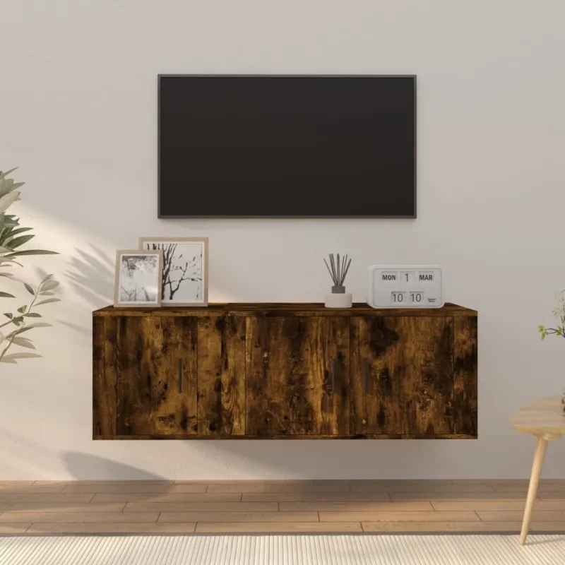 TV spintelių komplektas, 2 dalių, dūminio ąžuolo, mediena