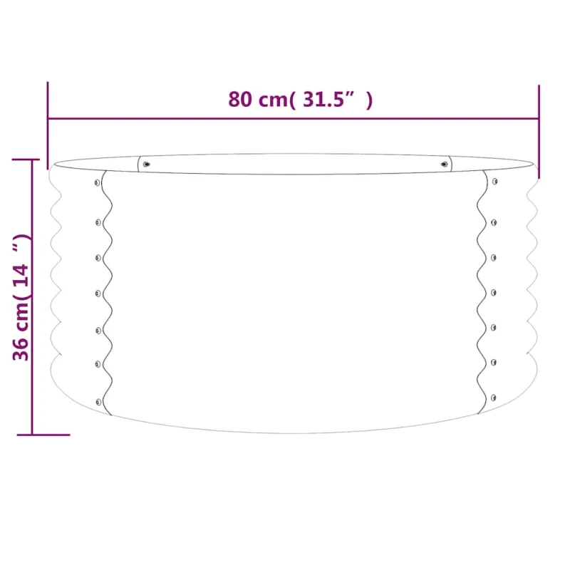 Sodo lovelis, antracito, 80x80x36cm, cinkuotas plienas