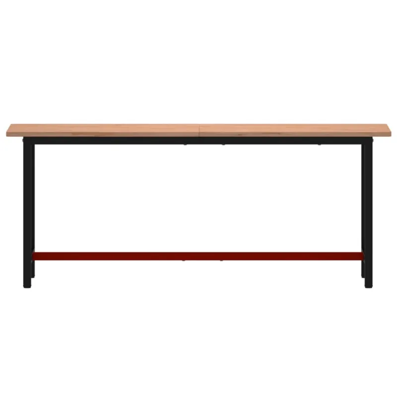 Darbastalis, 200x55x81,5cm, bukmedžio masyvas ir metalas
