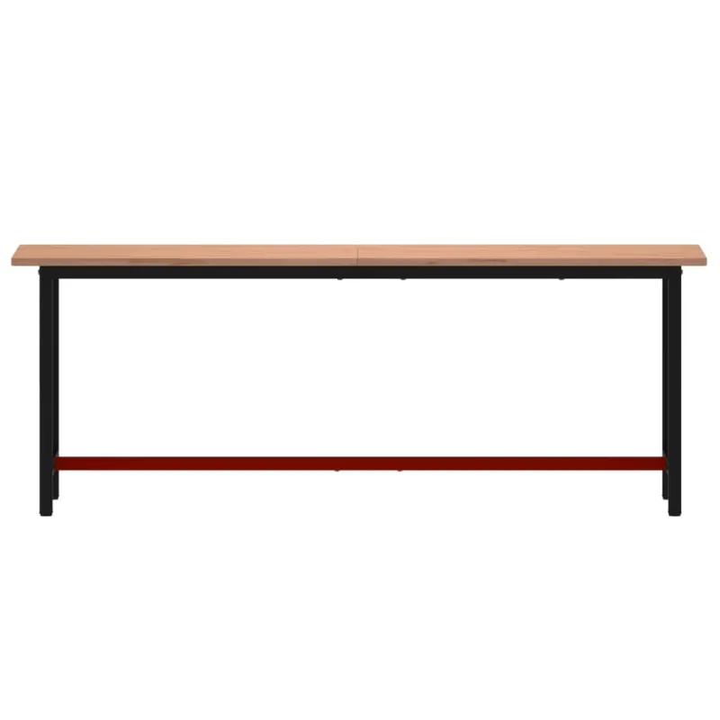 Darbastalis, 220x55x81,5cm, bukmedžio masyvas ir metalas