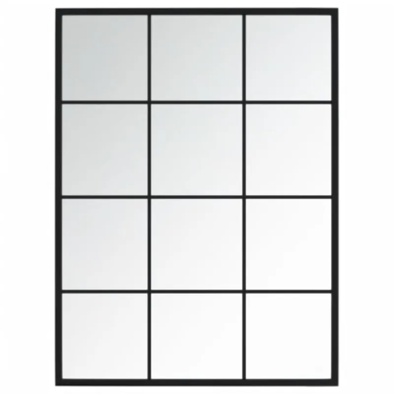 Sieniniai veidrodžiai, 3vnt., juodos spalvos, 80x60cm, metalas