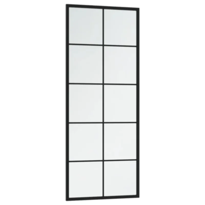 Sieniniai veidrodžiai, 2vnt., juodos spalvos, 100x40cm, metalas