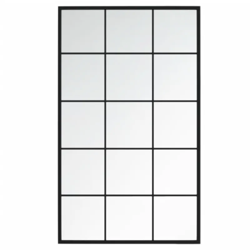 Sieniniai veidrodžiai, 3vnt., juodos spalvos, 100x60cm, metalas
