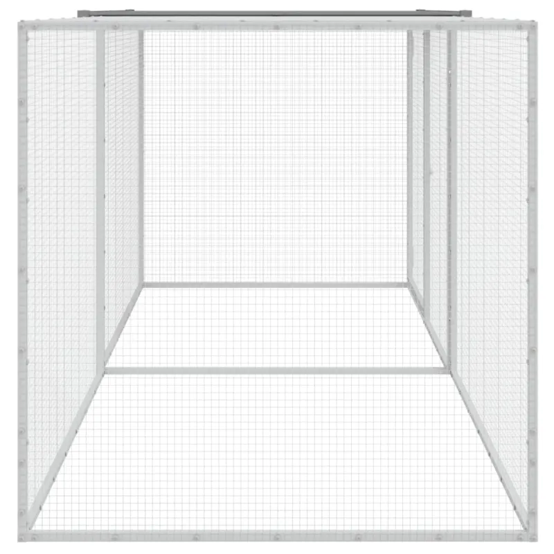 Narvas viščiukams su stogu, pilkas, 203x98x90cm, plienas
