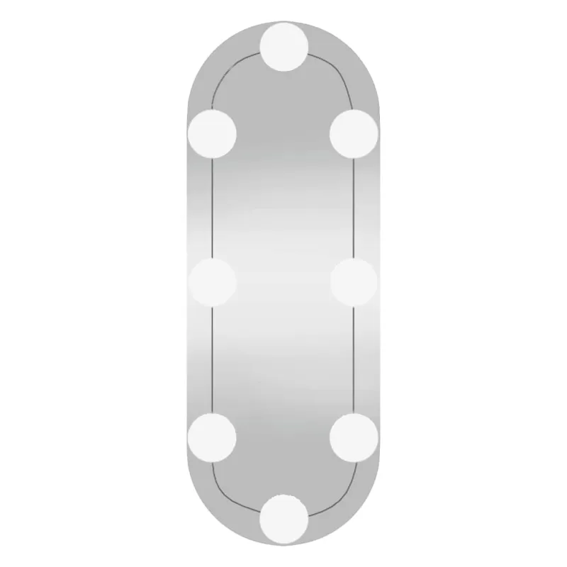 Sieninis veidrodis su LED lemputėmis, 15x40cm, stiklas