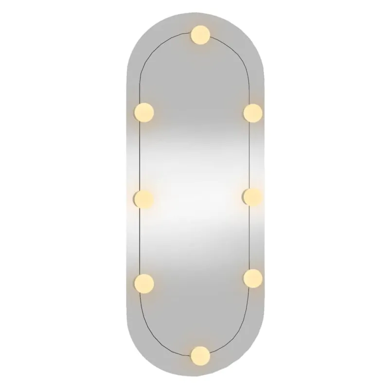 Sieninis veidrodis su LED lemputėmis, 30x70cm, stiklas