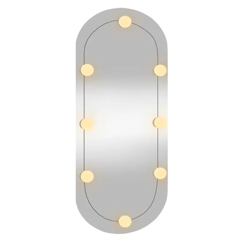 Sieninis veidrodis su LED lemputėmis, 35x80cm, stiklas