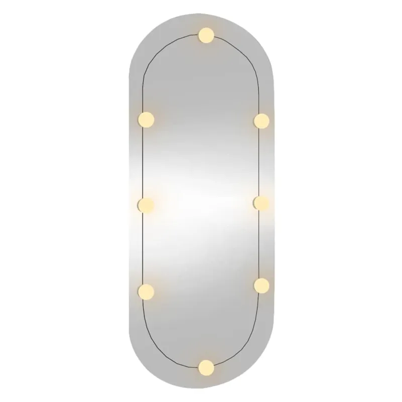 Sieninis veidrodis su LED lemputėmis, 45x100cm, stiklas