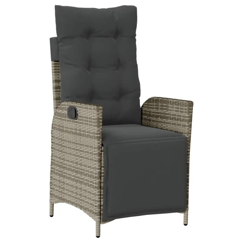 Soodokokoonpano ja tyynysetti, 5-osaa, harmaa, polyrattaniâ