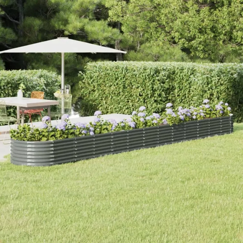 Aukštas sodo lovelis, pilkas, 512x80x36cm, cinkuotas plienas