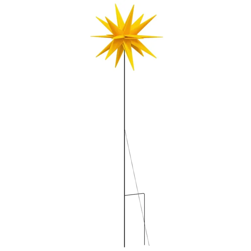 Kalėdiniai šviestuvai su smaigais/LED, 3vnt., geltoni, 57cm