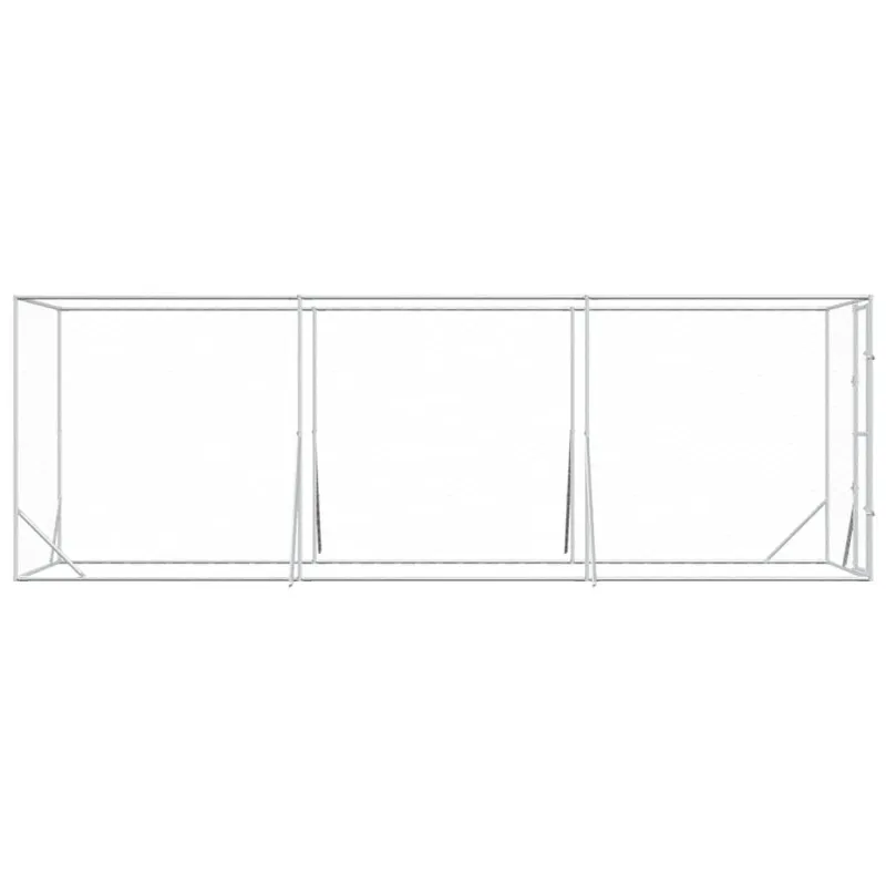 Lauko voljeras šunims, sidabrinis, 2x6x2m, plienas