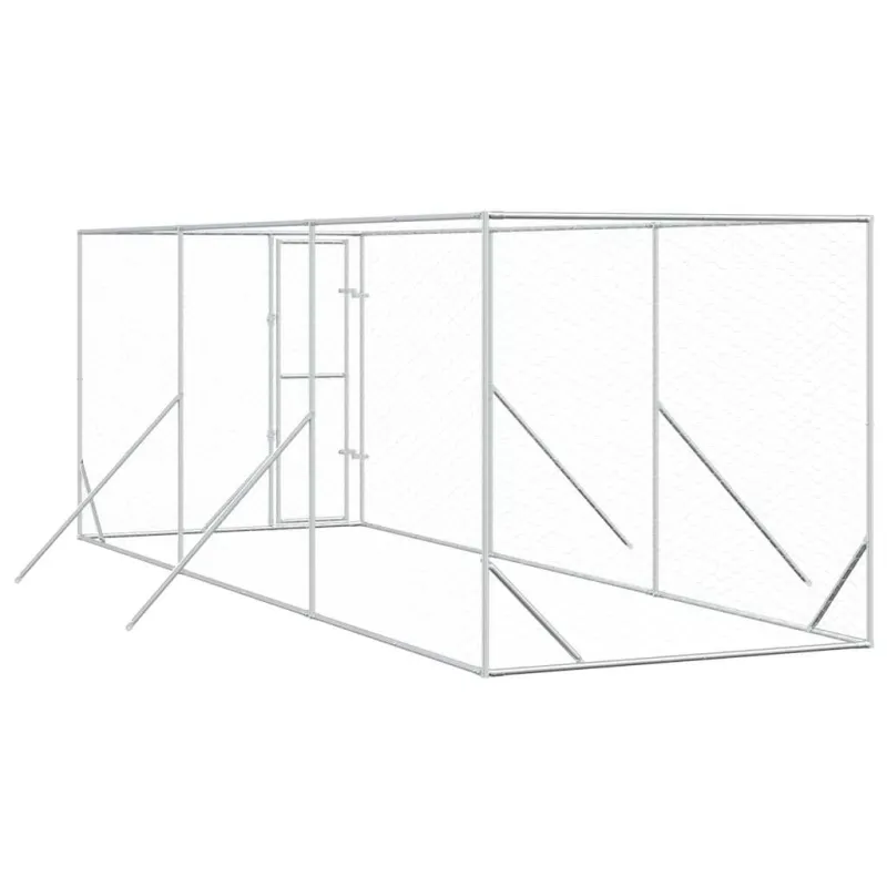 Lauko voljeras šunims, sidabrinis, 2x6x2m, plienas