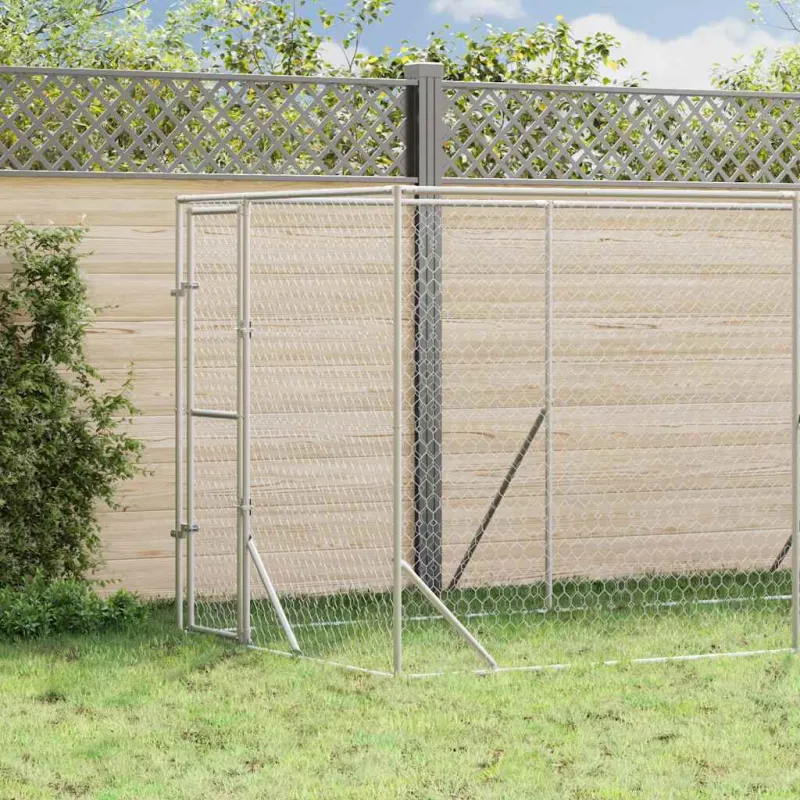 Lauko voljeras šunims, sidabrinis, 2x10x2m, plienas