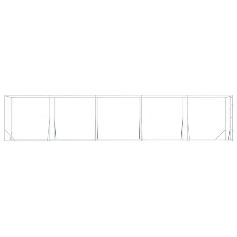 Lauko voljeras šunims, sidabrinis, 2x10x2m, plienas