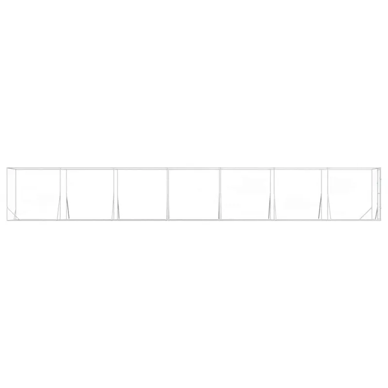Lauko voljeras šunims, sidabrinis, 2x14x2m, plienas