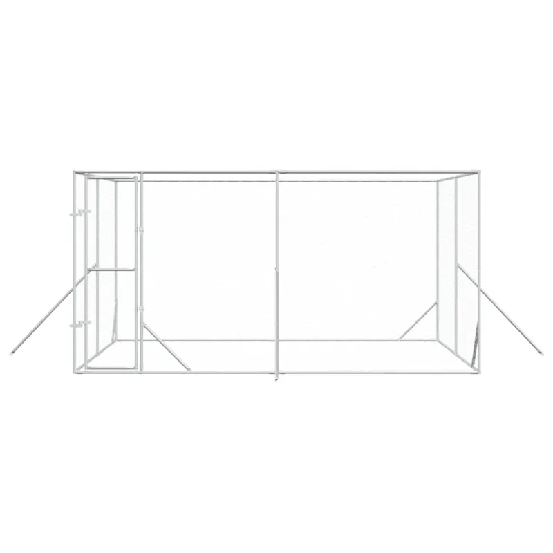 Lauko voljeras šunims, sidabrinis, 4x4x2m, plienas