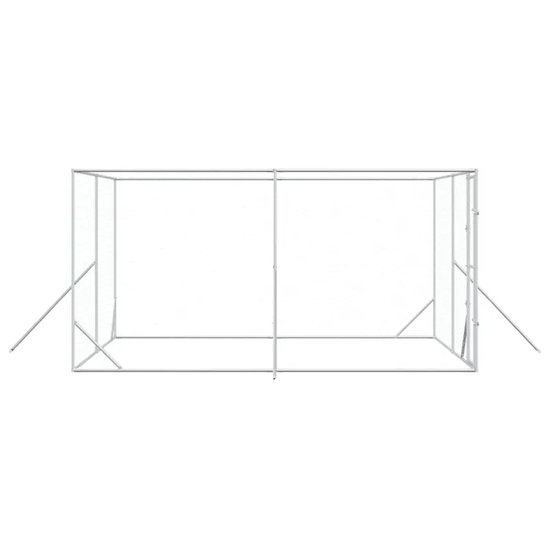 Lauko voljeras šunims, sidabrinis, 4x4x2m, plienas