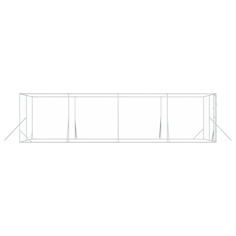 Lauko voljeras šunims, sidabrinis, 4x8x2m, plienas