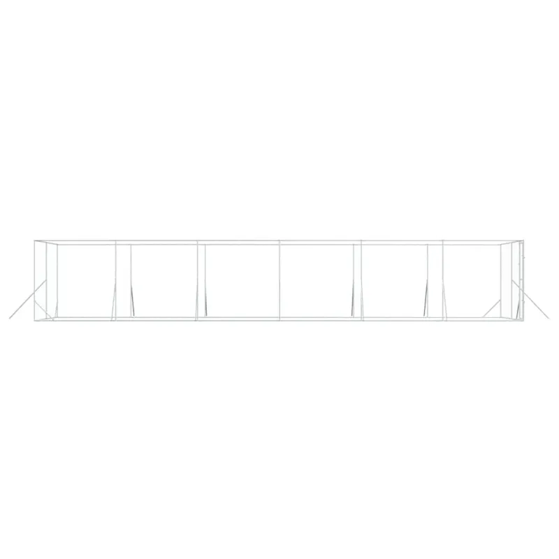 Lauko voljeras šunims, sidabrinis, 4x12x2m, plienas