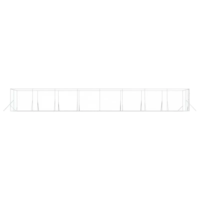 Lauko voljeras šunims, sidabrinis, 4x16x2m, plienas