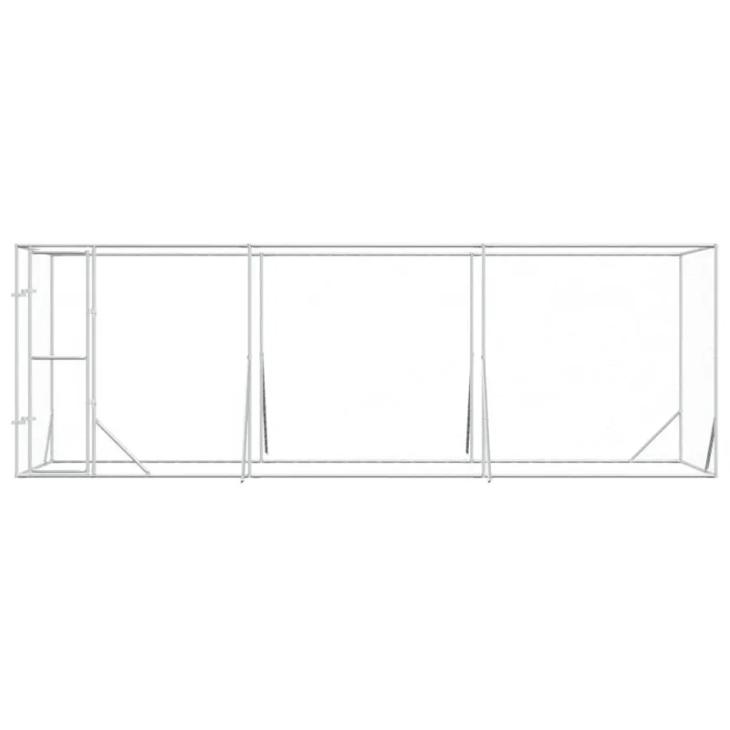 Lauko voljeras šunims, sidabrinis, 6x2x2m, plienas