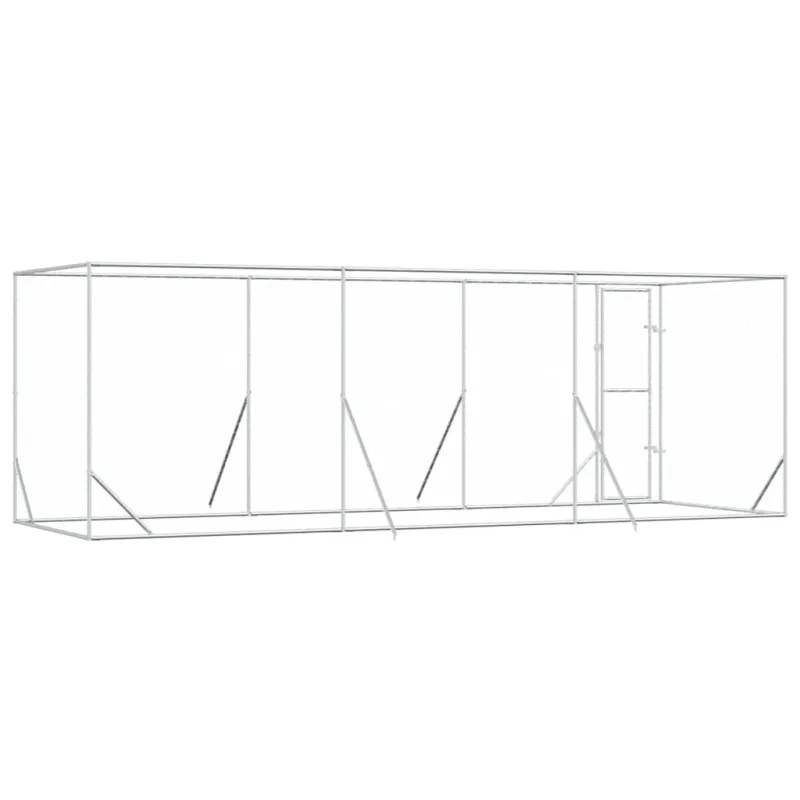 Lauko voljeras šunims, sidabrinis, 6x2x2m, plienas
