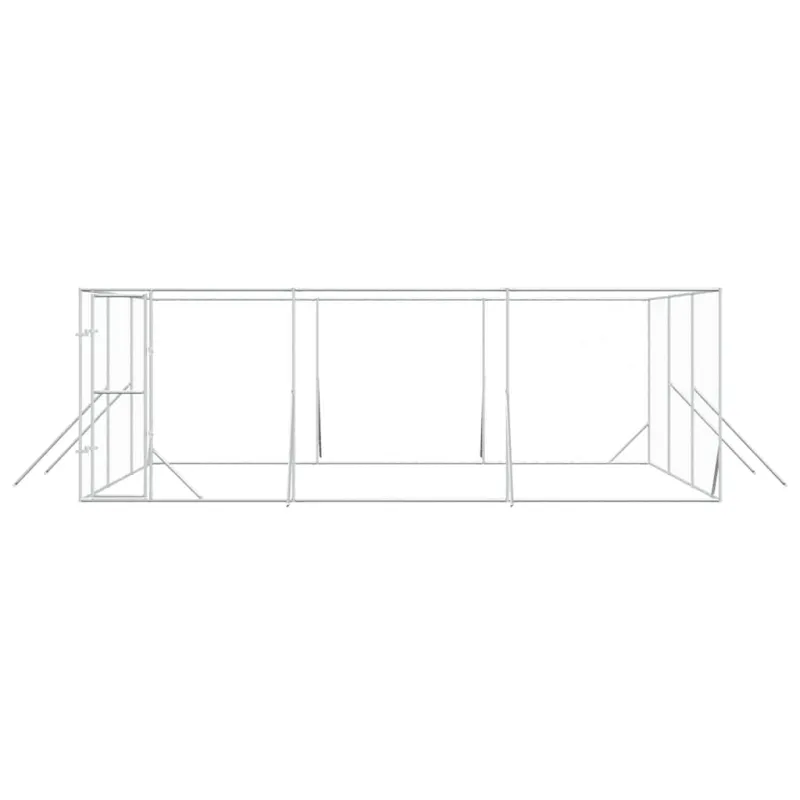 Lauko voljeras šunims, sidabrinis, 6x6x2m, plienas