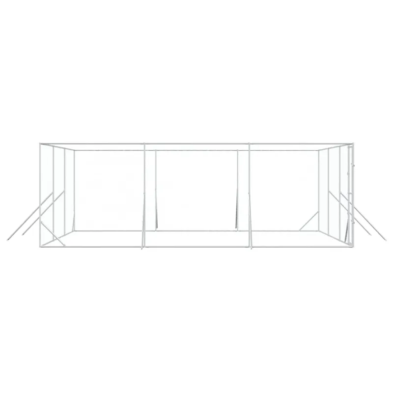 Lauko voljeras šunims, sidabrinis, 6x6x2m, plienas